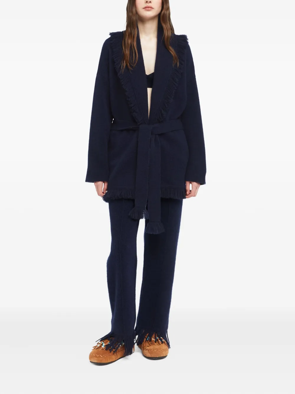 Alanui fringed cardigan Blauw