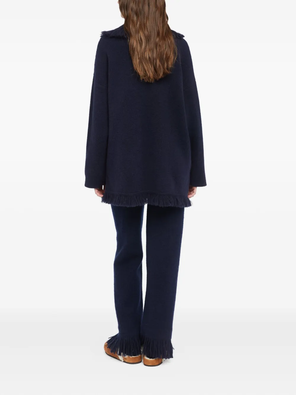 Alanui fringed cardigan Blauw
