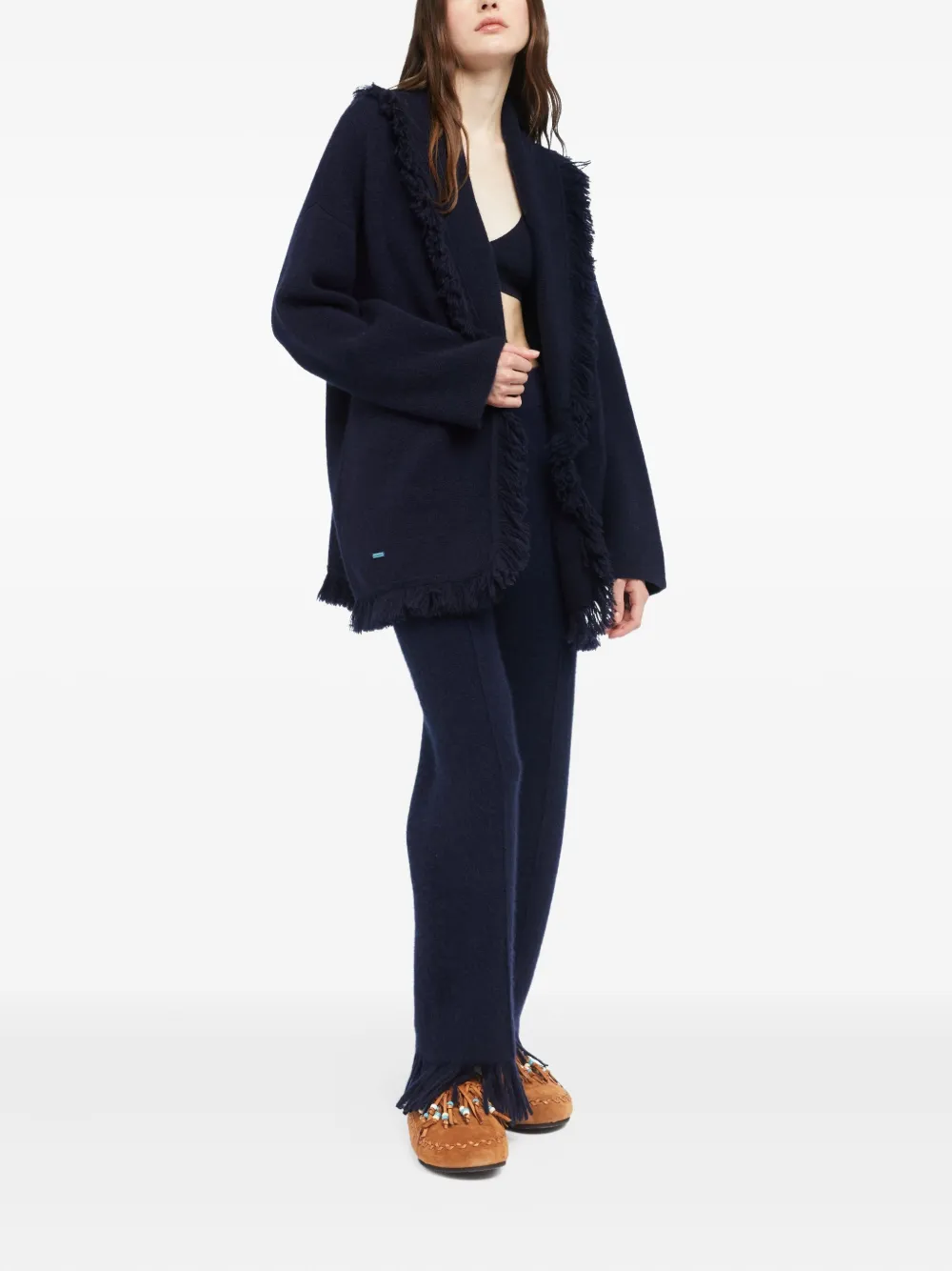 Alanui fringed cardigan Blauw