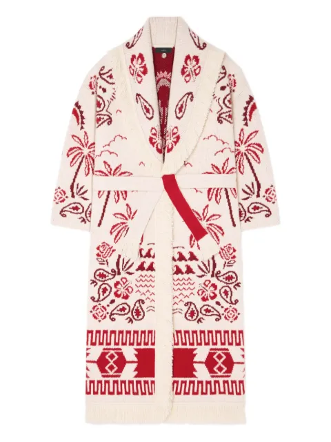 Alanui palm-tree pattern fringe coat