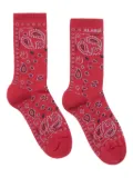 Alanui bandana-intarsia socks - Red