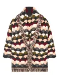 Alanui wave-pattern fringed cardigan - Green