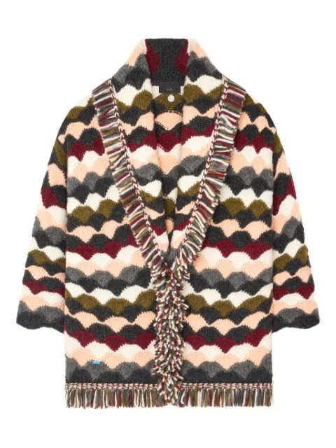 Alanui wave-pattern fringed cardigan