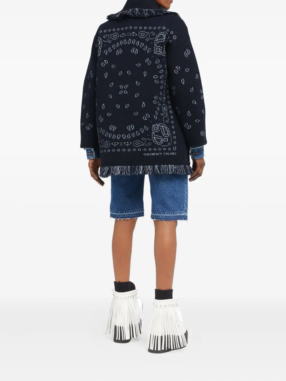 Alanui Jas met franje en paisley-jacquard Blauw