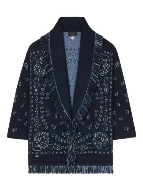 Alanui paisley-jacquard fringe coat