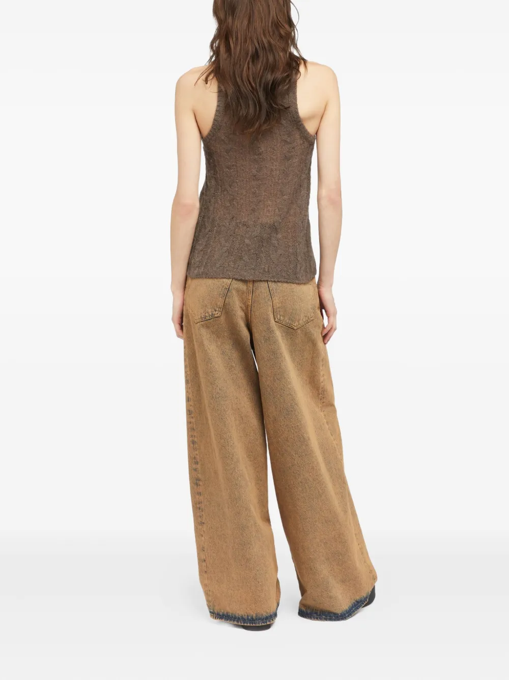 Alanui Desert Drift cable-knit tank top Bruin