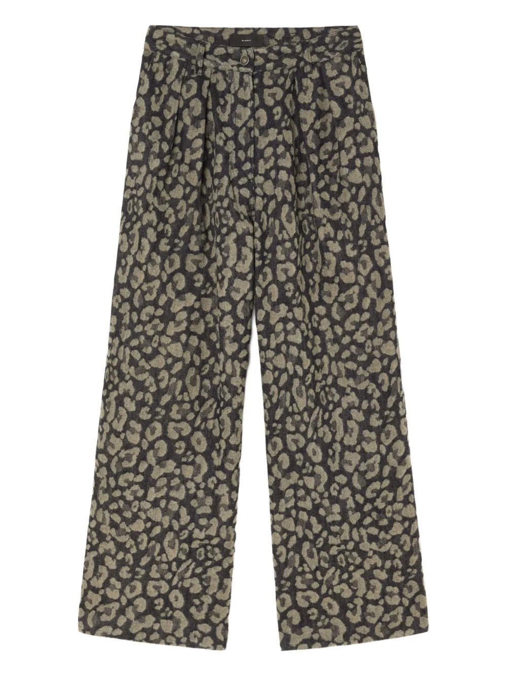 Alanui Seattle pleated leopard-print jeans Beige