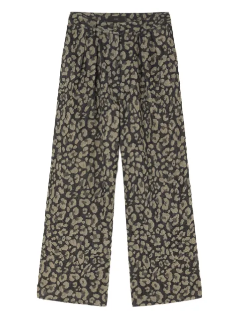 Alanui Seattle pleated leopard-print jeans
