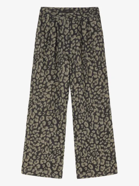 Alanui Seattle pleated leopard-print jeans