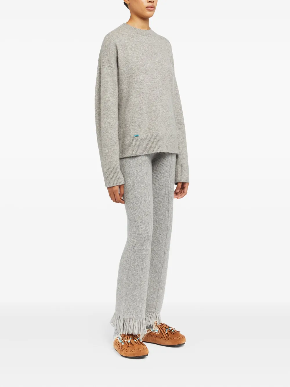 Alanui crew-neck knitted sweater Grijs