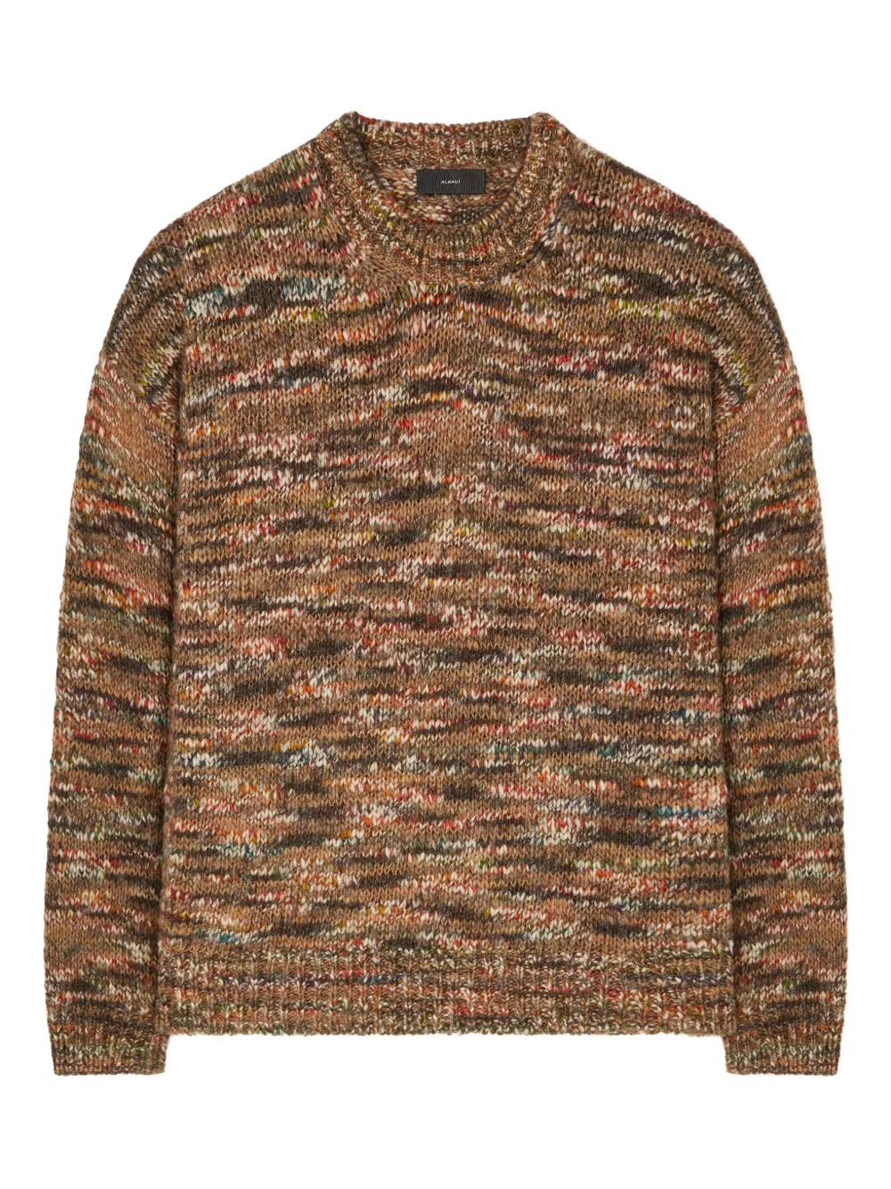 Alanui Grunge Beat gespikkelde trui met ronde hals Bruin