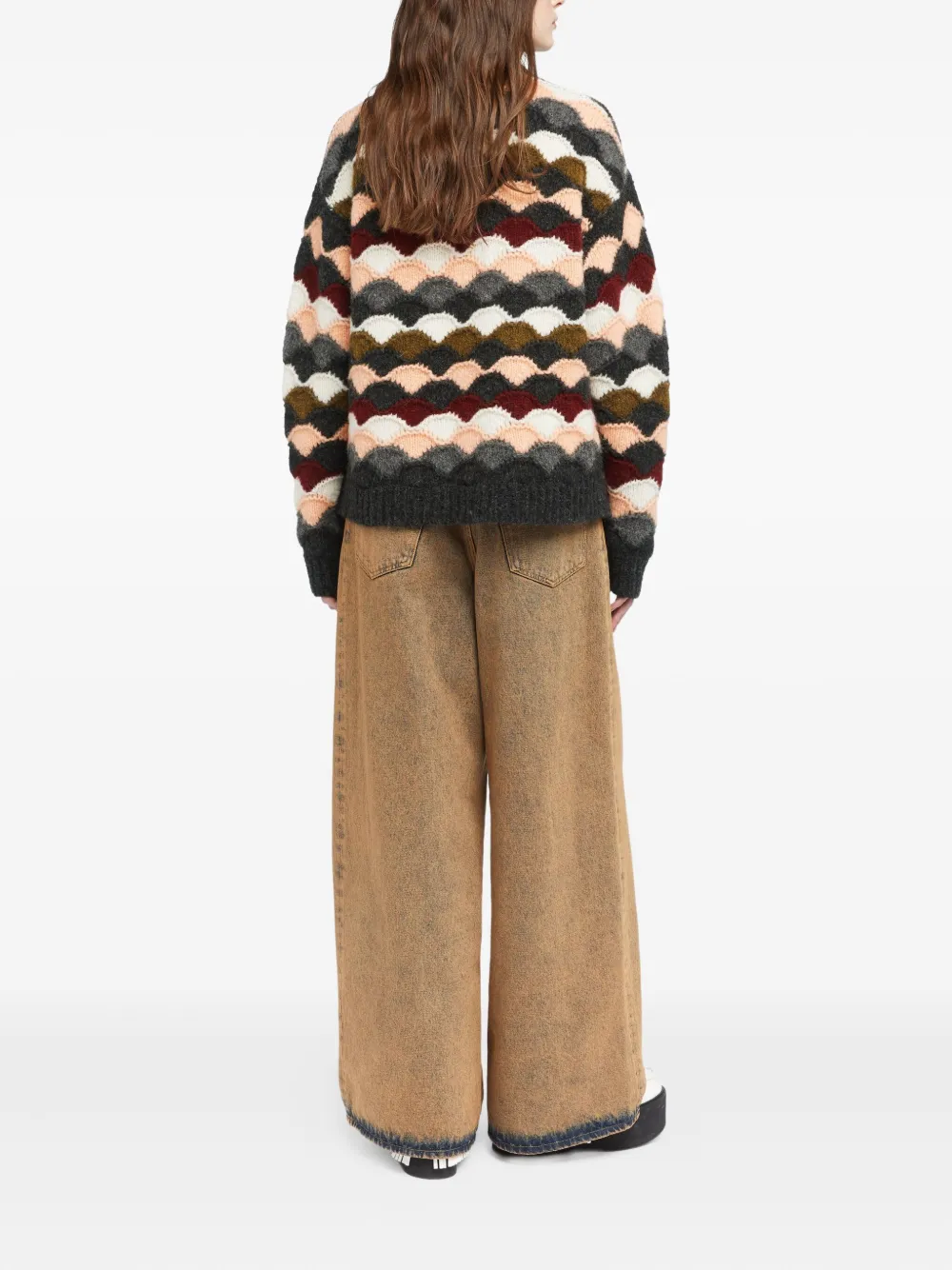 Alanui Shattered Stripes sweater Grijs