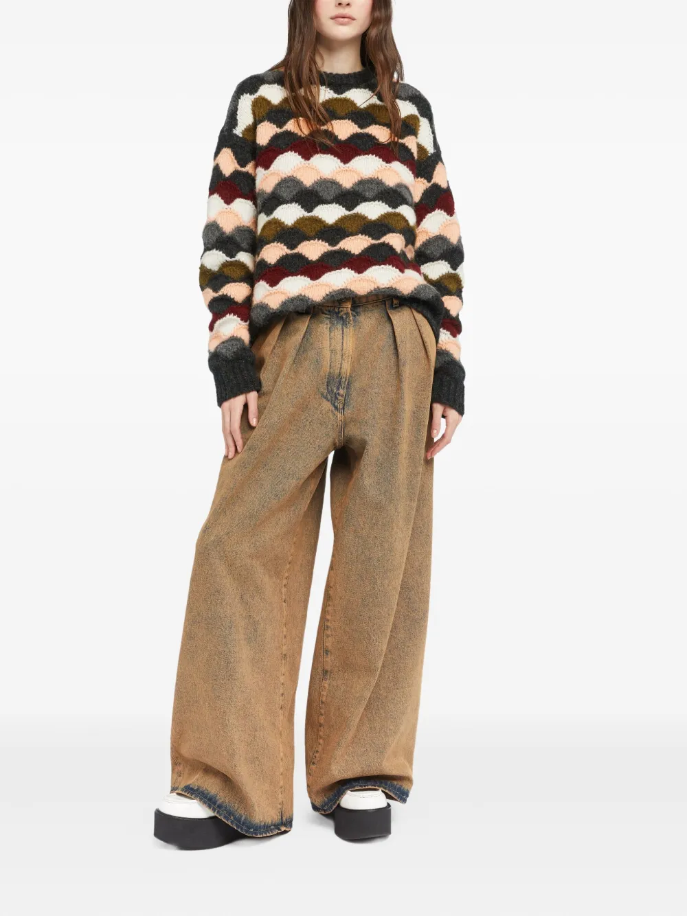 Alanui Shattered Stripes sweater Grijs