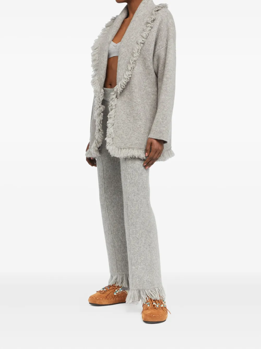 Alanui Finest fringed cardigan Grijs