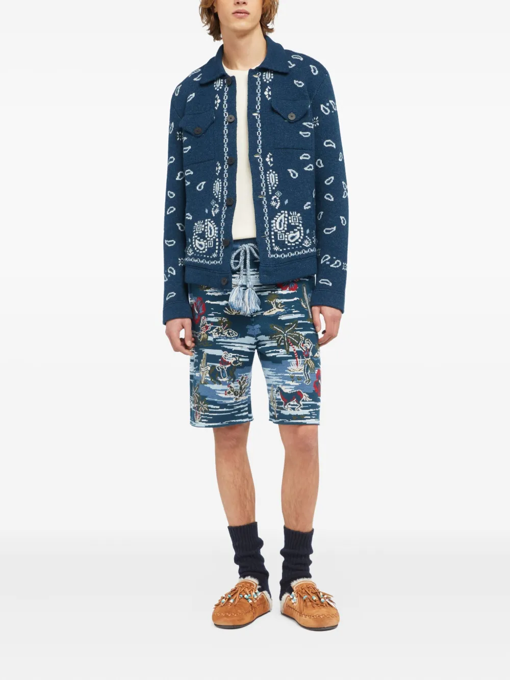 Alanui Vest met paisley jacquard Blauw