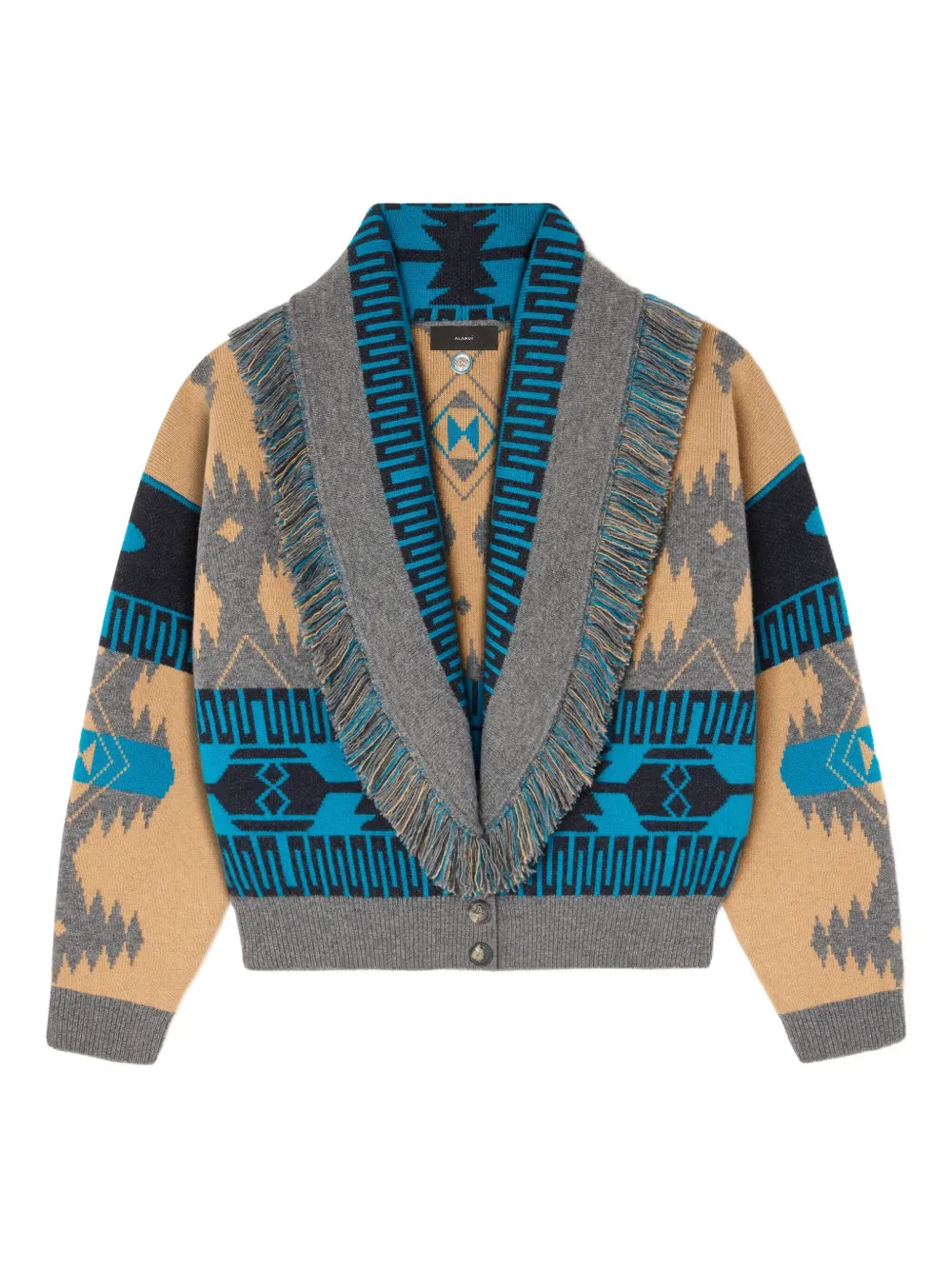 Alanui Icon jacquard fringe bomber jacket Beige
