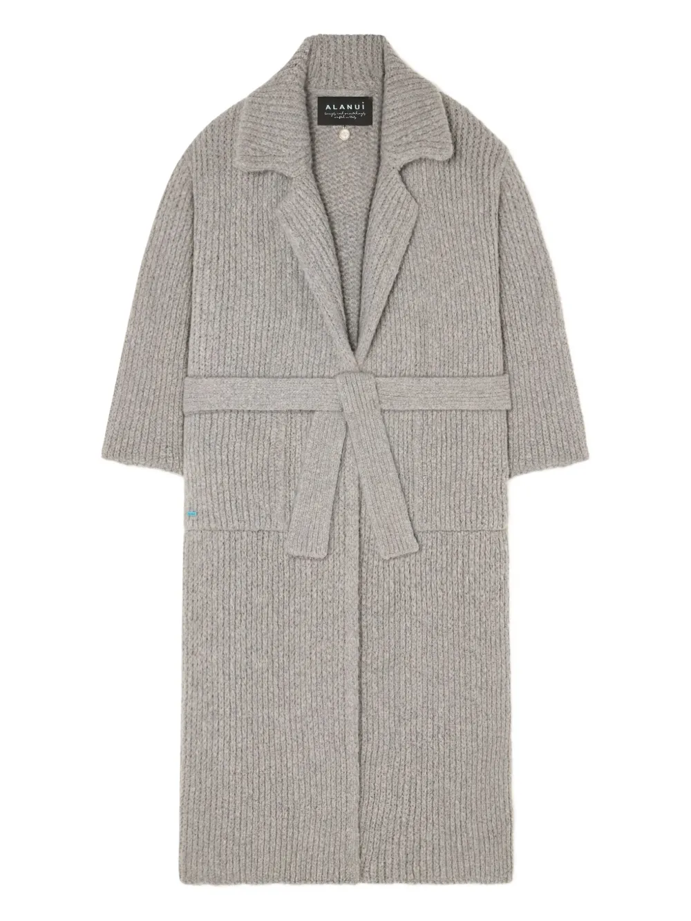 Alanui Finest ribbed belted cardi-coat Grijs
