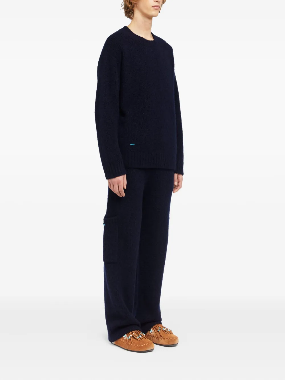 Alanui Geborstelde trui met ronde hals Blauw