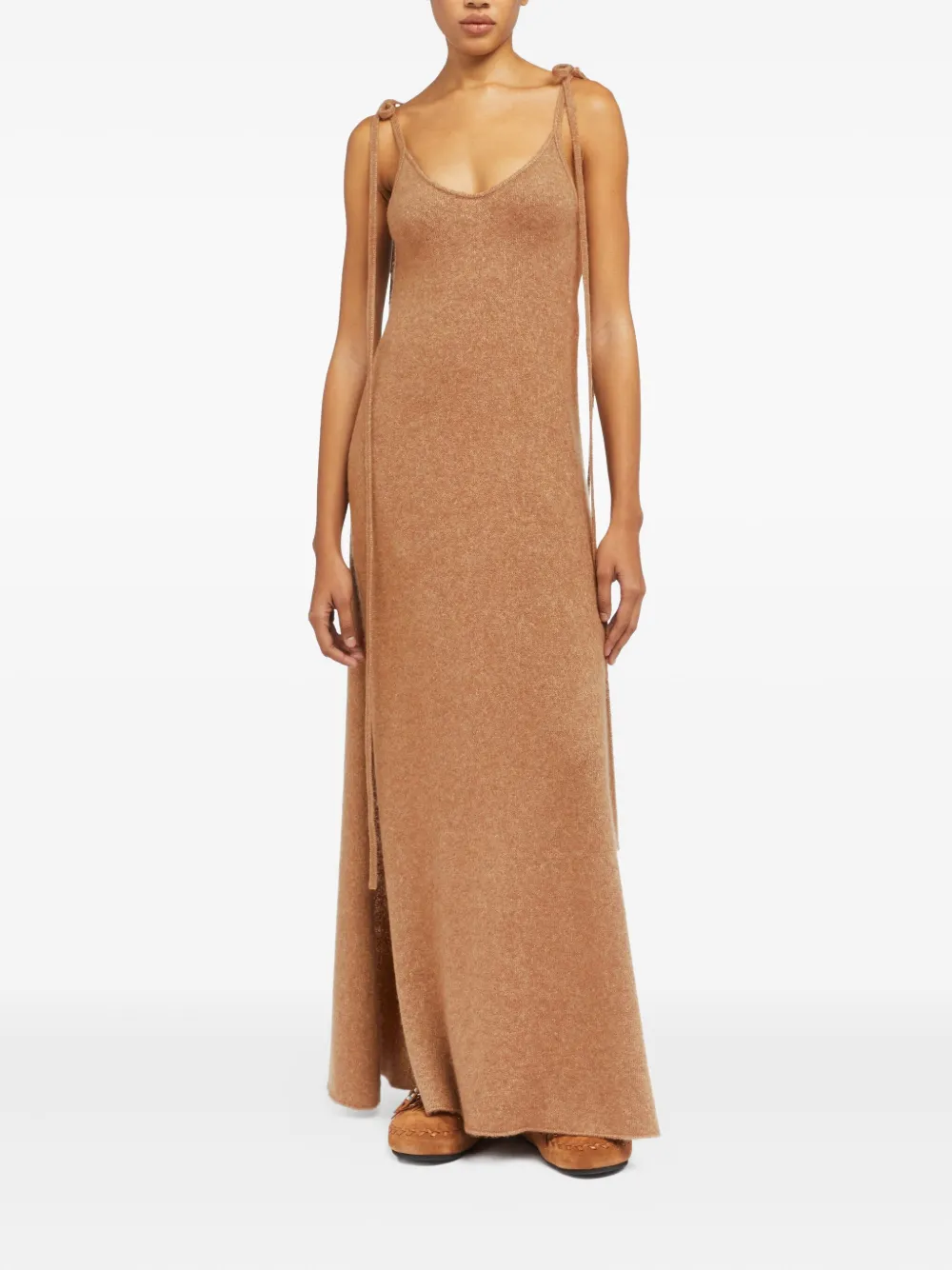 Alanui Finest tie-detail maxi dress Bruin