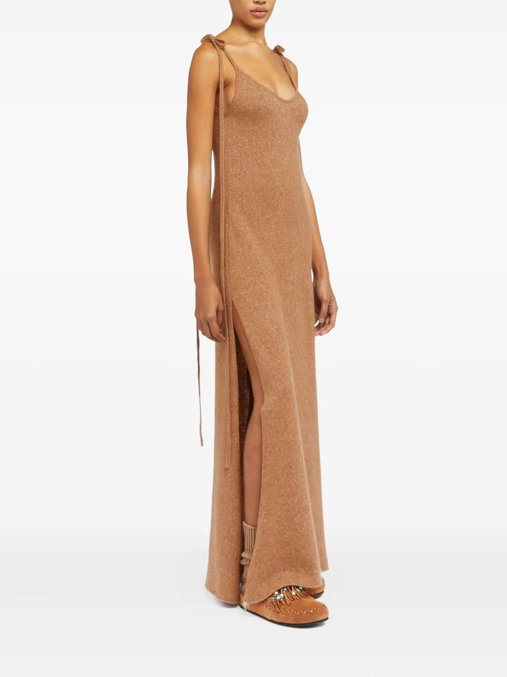 Alanui Finest tie-detail maxi dress Bruin