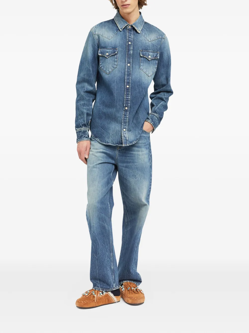 Alanui Pacific Roads regular jeans met vervaagd effect - Blauw