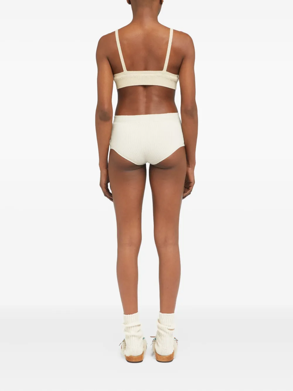 Alanui cashmere V-neck bralette Wit
