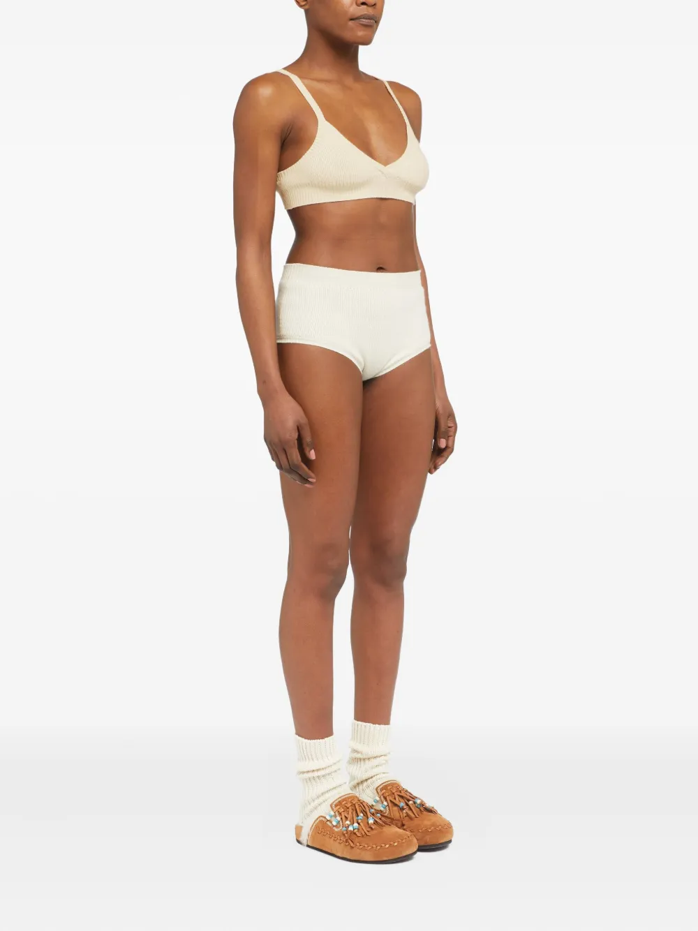 Alanui cashmere V-neck bralette Wit