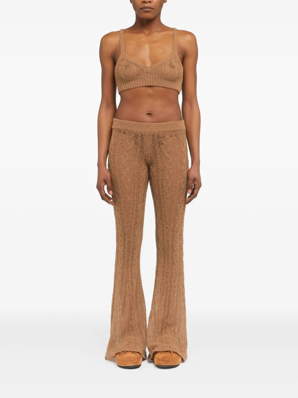 Alanui Desert Drift cable-knit top Bruin