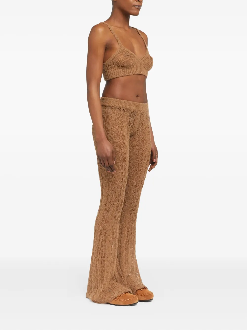 Alanui Desert Drift cable-knit top Bruin