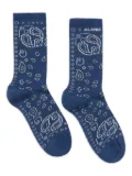 Alanui paisley bandana socks - Blue