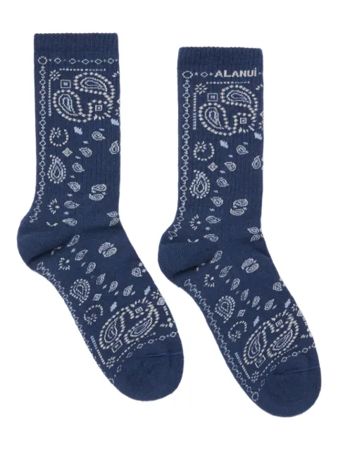 Alanui Par de meias com estampa bandana paisley