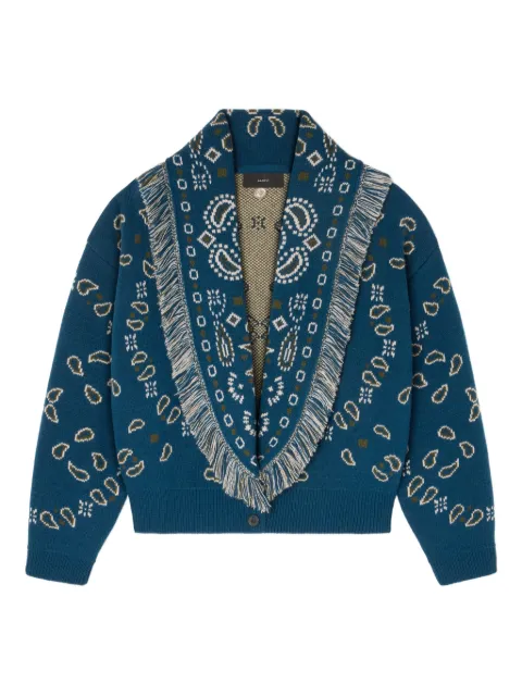 Alanui paisley-jacquard fringed cardigan