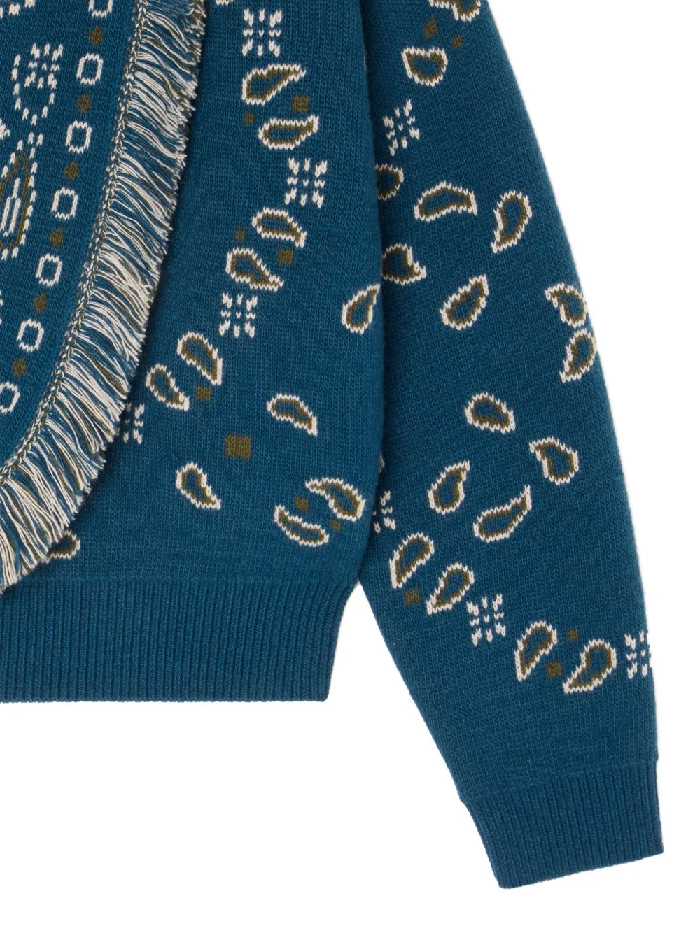 Alanui Vest met paisley jacquard en franje Blauw