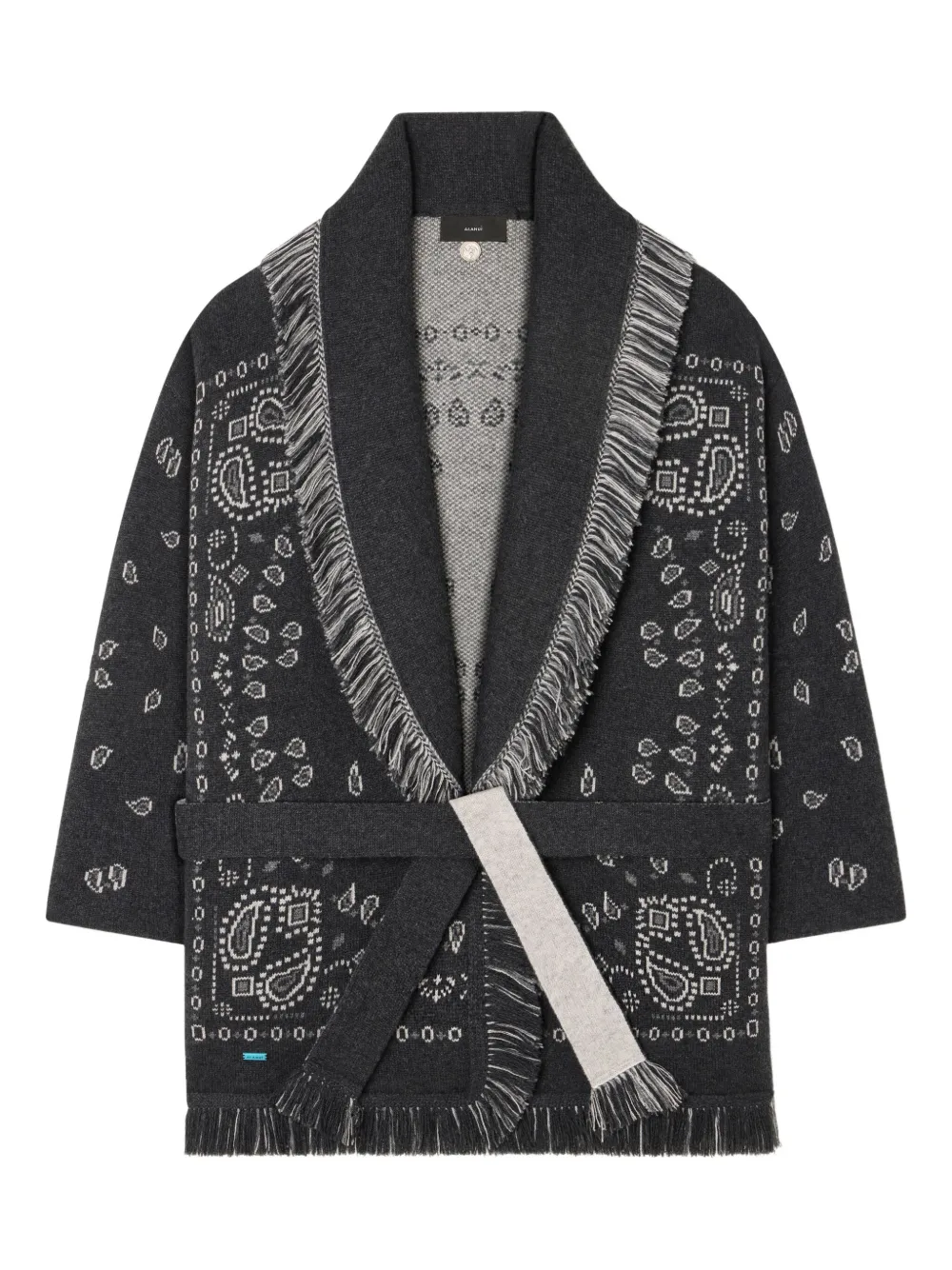 Alanui Vest met jacquard en franje Grijs