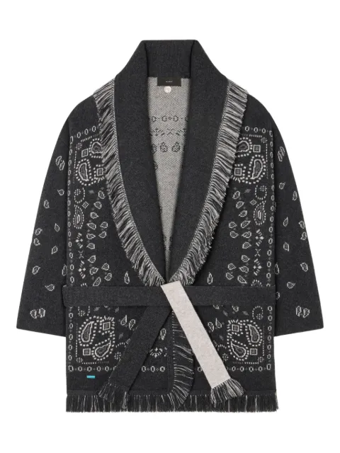Alanui bandana-jacquard fringed cardigan