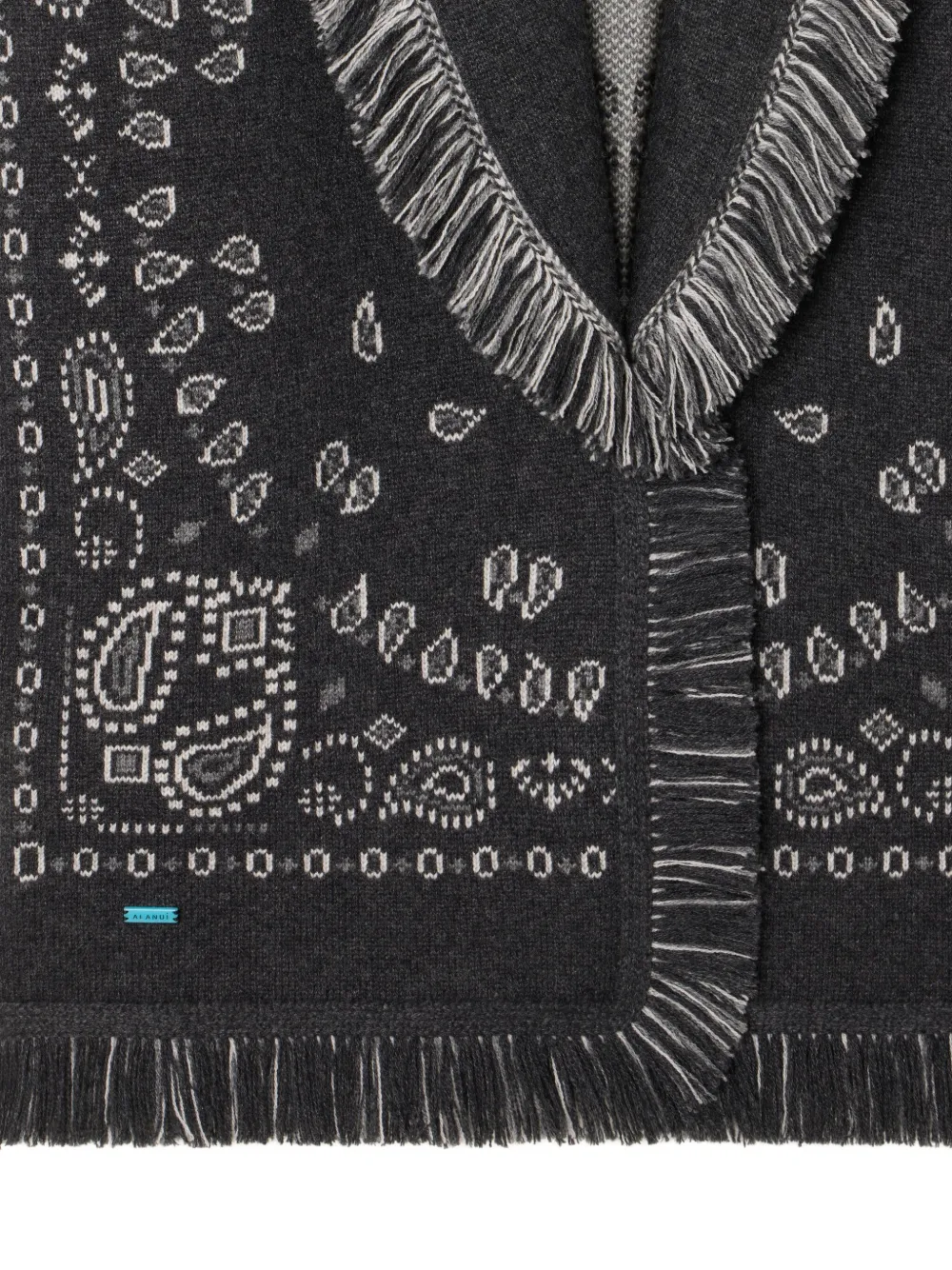 Alanui Vest met jacquard en franje Grijs