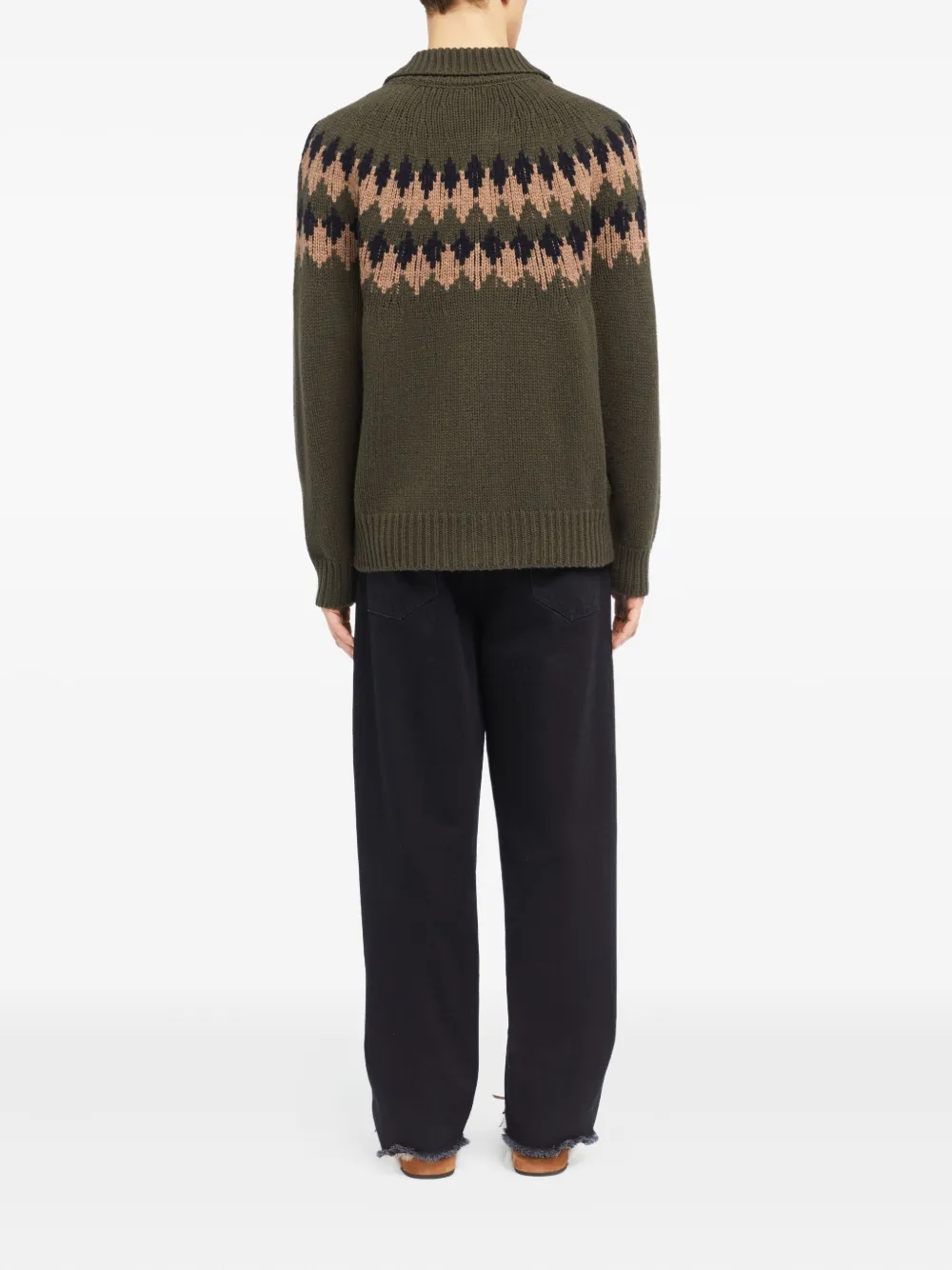 Alanui Fairisle wollen vest met patroon Groen