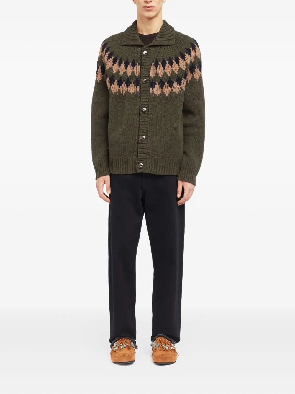 Alanui Fairisle wollen vest met patroon Groen