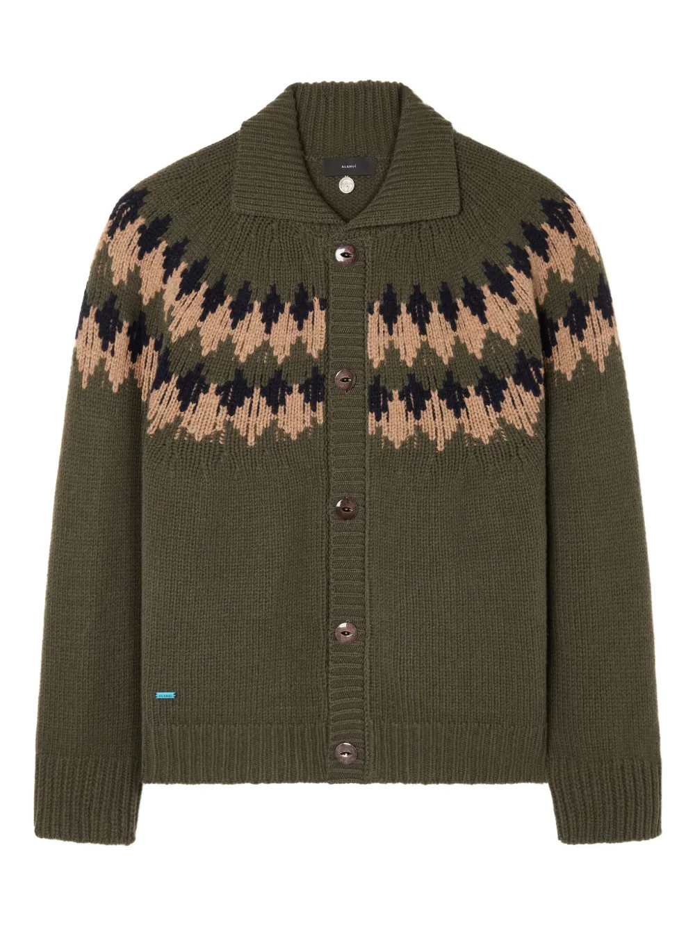 Alanui Fairisle wollen vest met patroon Groen