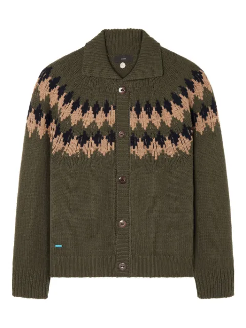 Alanui Fairisle pattern wool cardigan