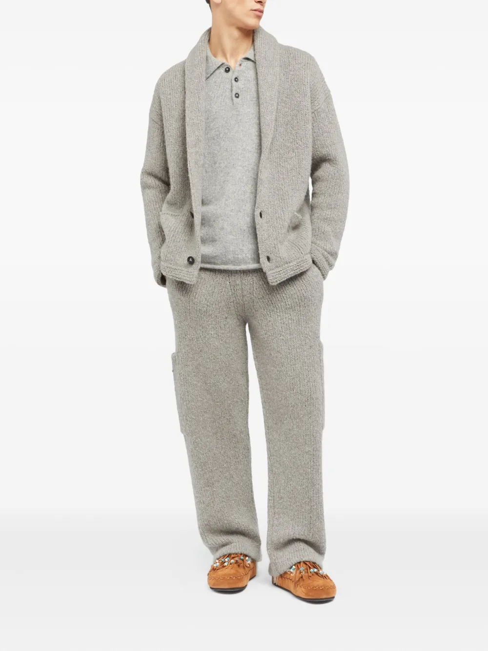 Alanui drawstring knitted trousers - Grijs