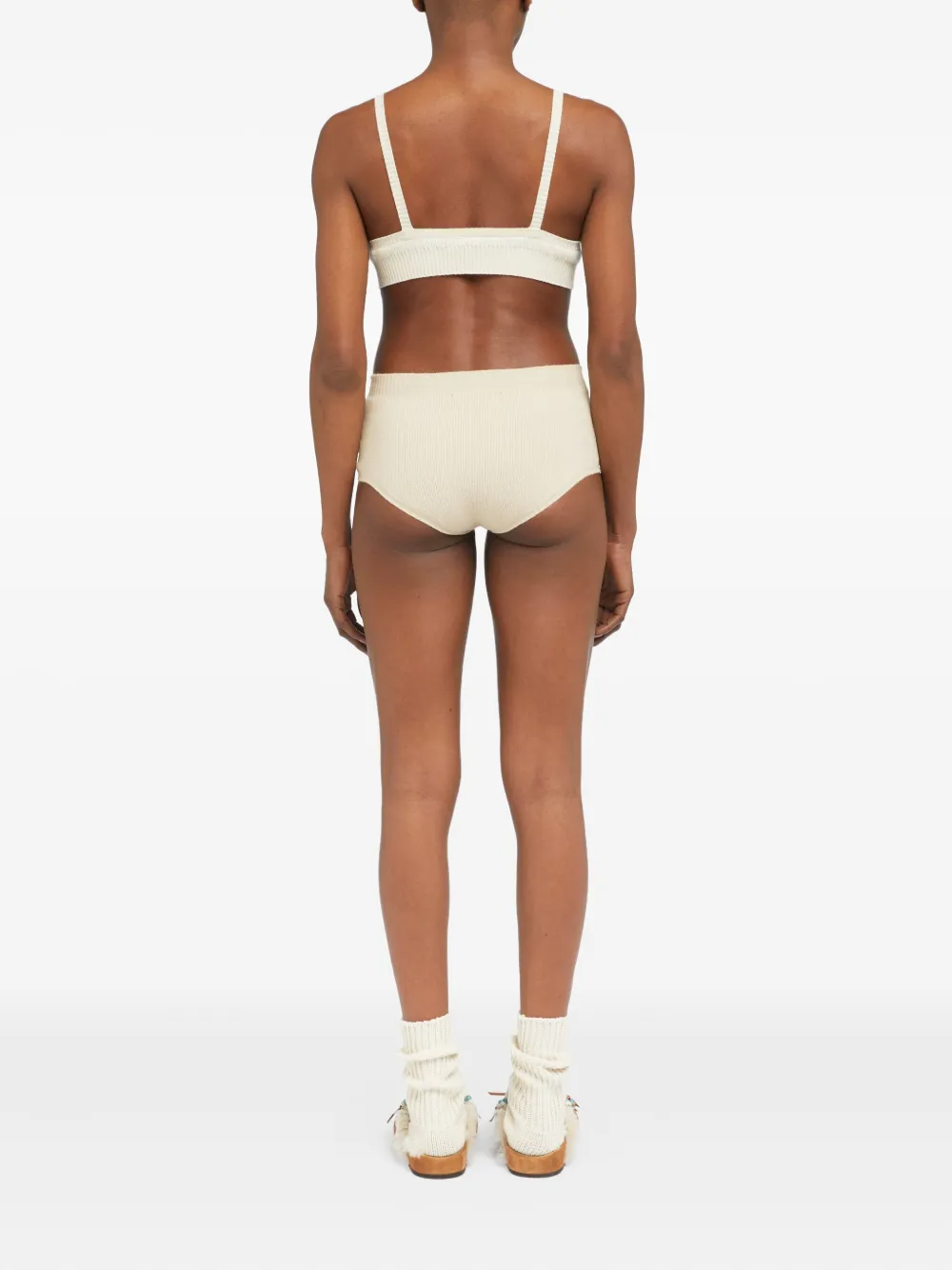 Alanui ribbed cashmere shorts Wit