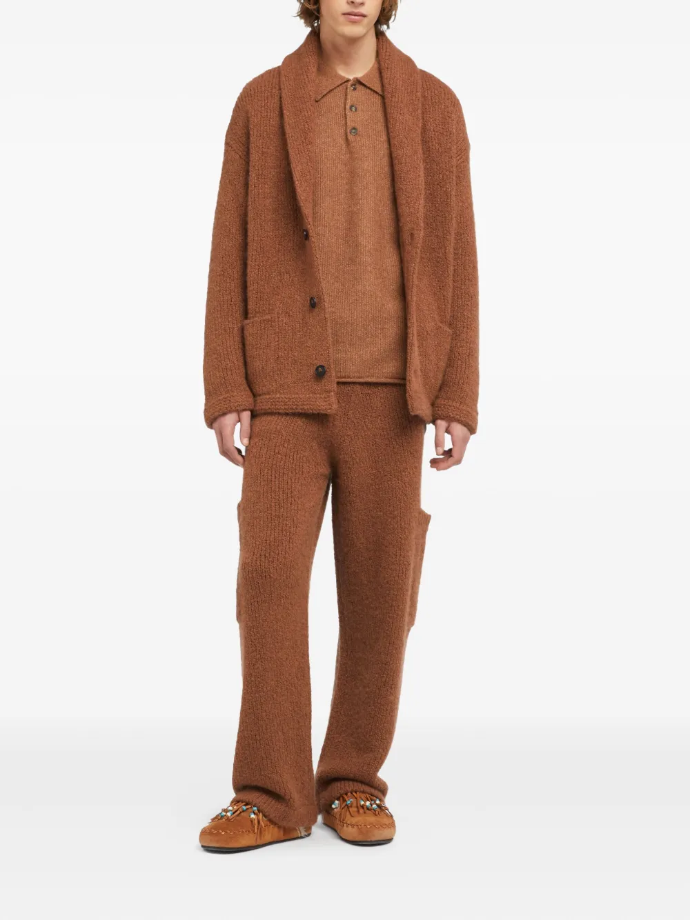Alanui Vest met sjaalkraag en knoop Bruin