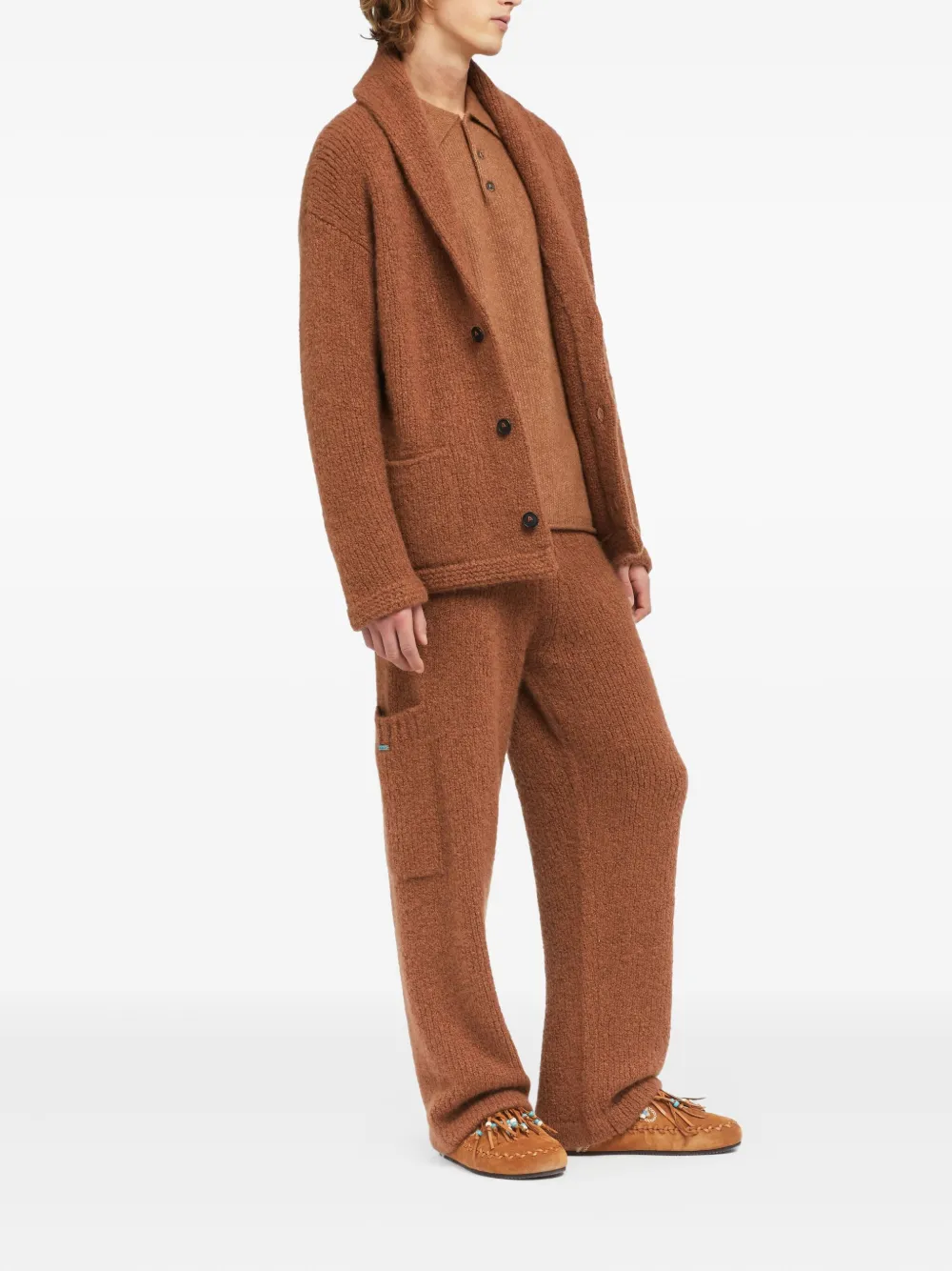 Alanui Vest met sjaalkraag en knoop Bruin
