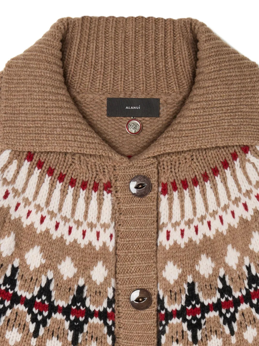 Alanui Sweet Winter fair-isle wollen vest Bruin