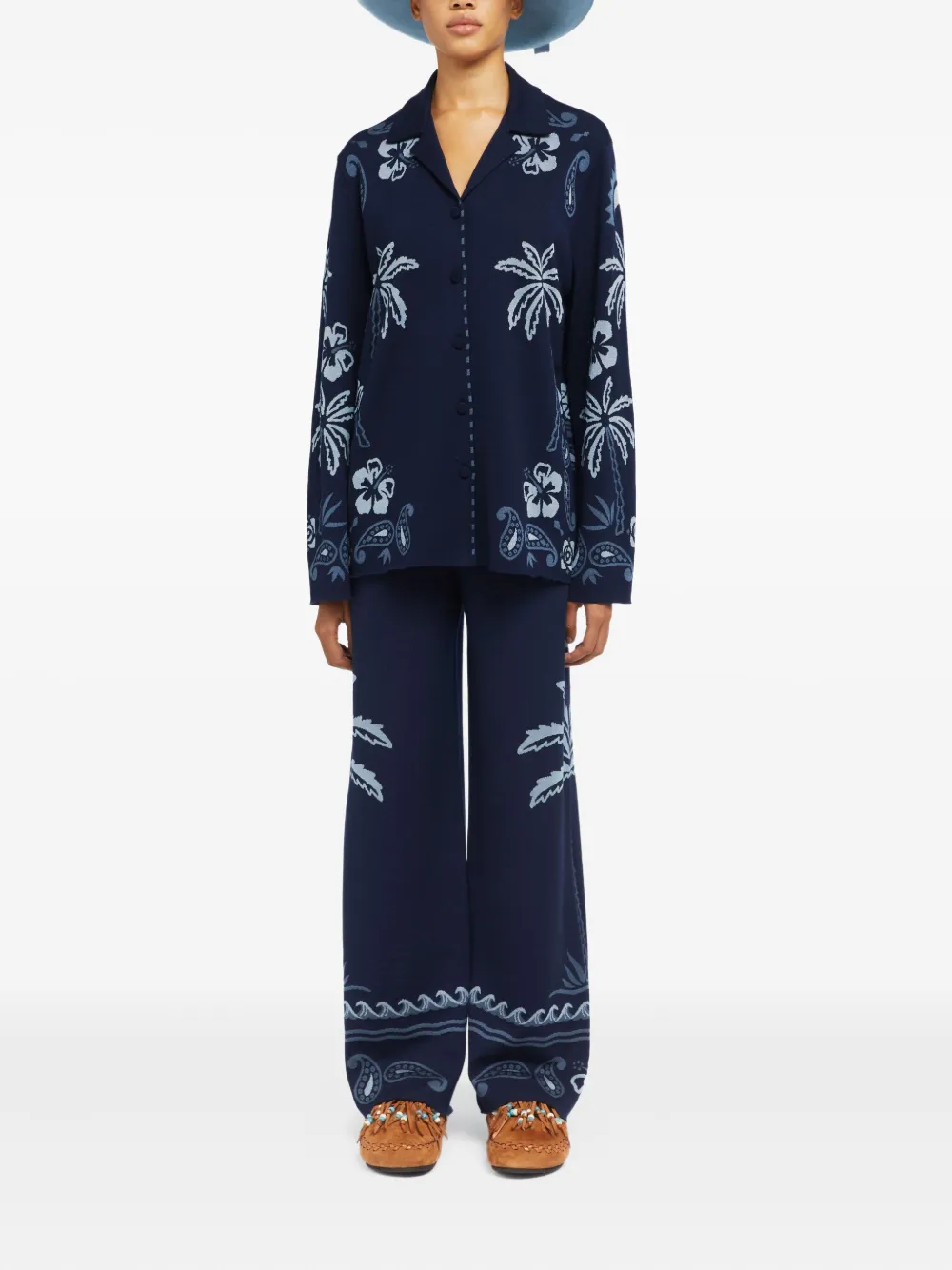 Alanui Wild Wonder blouse met jacquard Blauw