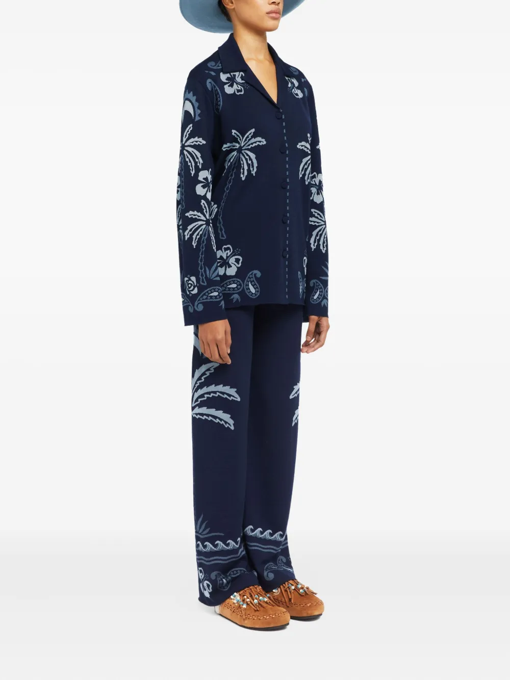 Alanui Wild Wonder blouse met jacquard Blauw