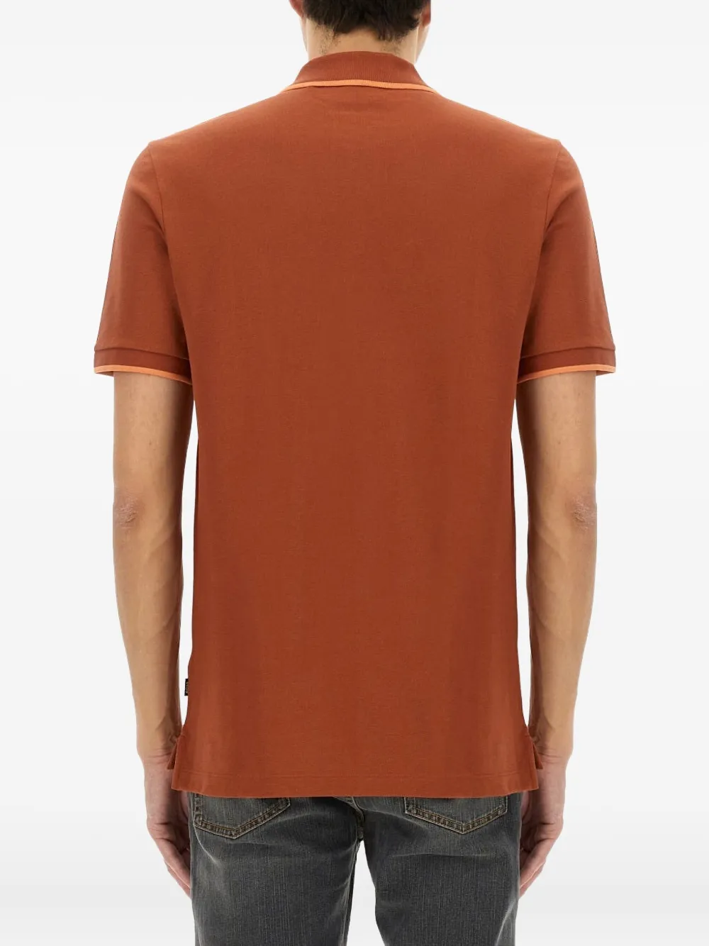 Hugo Boss Buttoned Polo Shirt In Brown