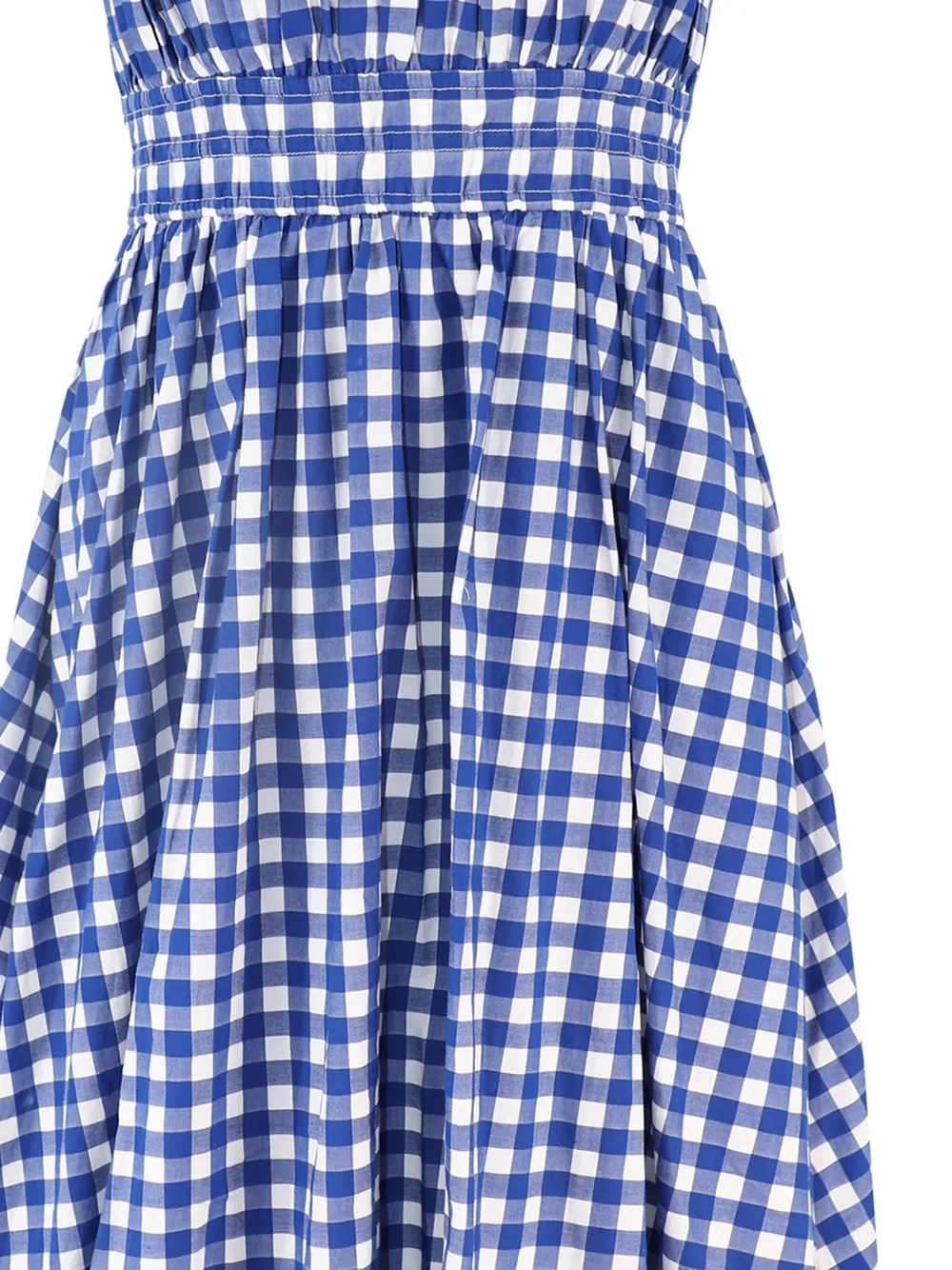 Sea Neci midi-jurk met gingham-ruit - Blauw