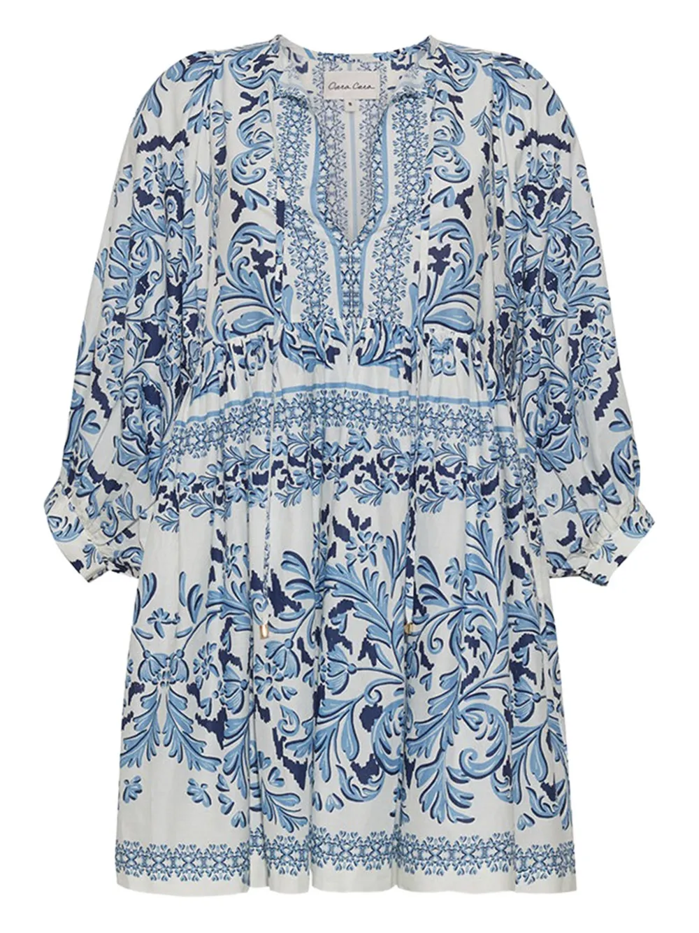 baroque-print mini dress